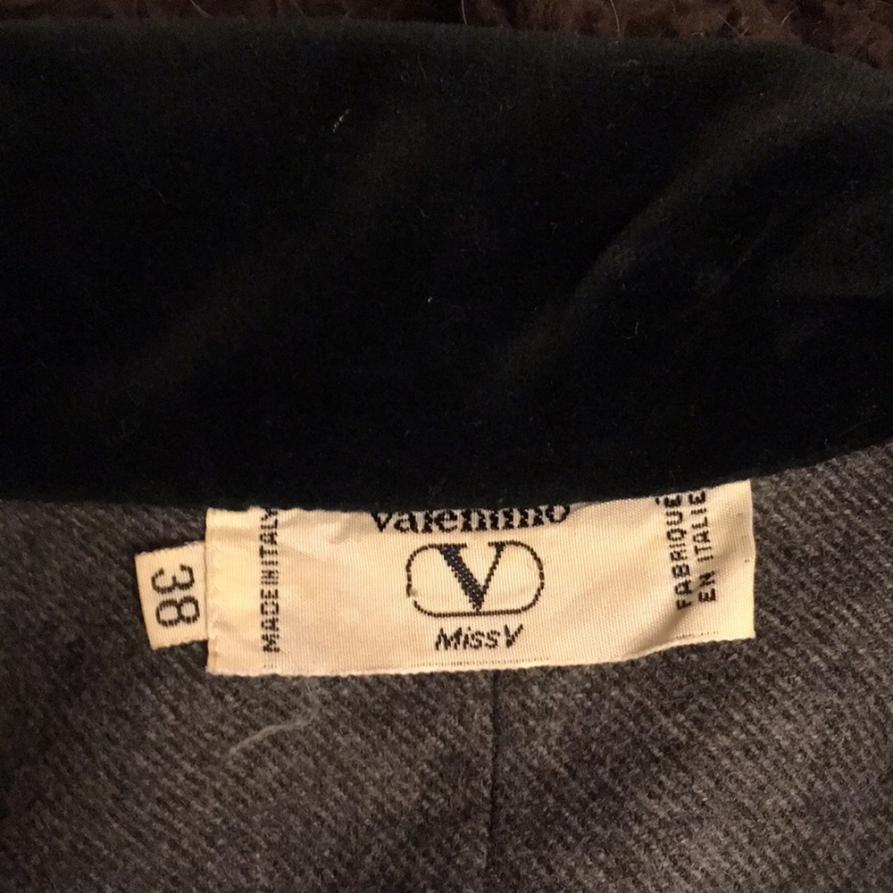 Vintage Valentino dress size 38, grey wool velvet